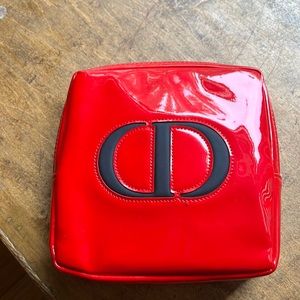 Christian Dior Glossy Red Makeup Cosmetic Bag